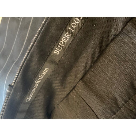 Zacchi Classico Italiana Mens 44L 39L Charcoal Pinstripe Wool Suit - Picture 6 of 8